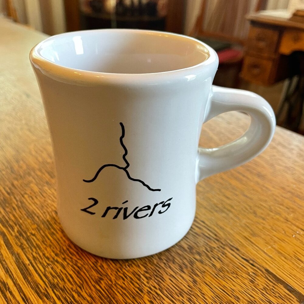 2 Rivers Thick White Coffee Cup Mug by M Ware*